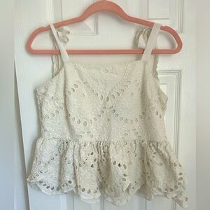 JCREW size 8 peplum eyelet top